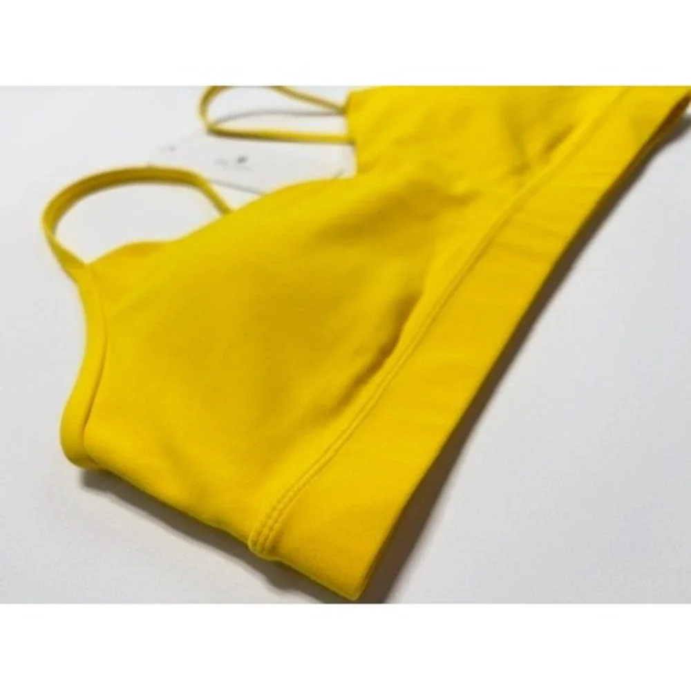 CRZ YOGA Butterluxe Yoga Sports Bra High Visibility Yellow Size M 8/10 NWT
